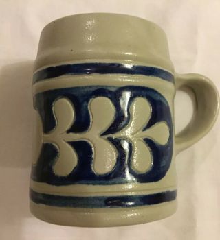 Williamsburg Pottery Mug Salt Glaze Cobalt Bye Gray Tankard