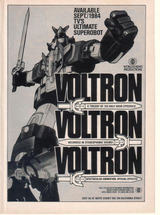 Voltron 1984 Ad - Tv 