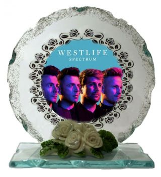 Westlife Photo Cut Glass Plaque Ltd Edition Gift Perfect Keepsake