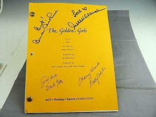 The Golden Girl Script Pilot 001 Autographed By The 4 Star Ladies