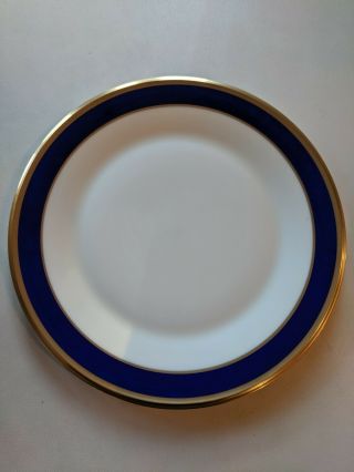 Lenox Dinner Plate Special Cobalt Blue Gold Encrusted 10 1/2 " Set Of 12