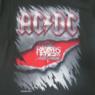 1990 Ac/dc Razors Edge Lg T Shirt Vintage - Europe Dateback 1990