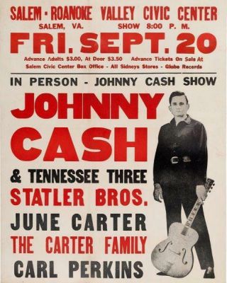 Johnny Cash Concert Poster Live 8 X 10 Glossy Photo Poster Print