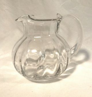 Authentic Tiffany & Co.  “devon” Crystal Water Pitcher Vase - Ribbed W/ruffled Rim