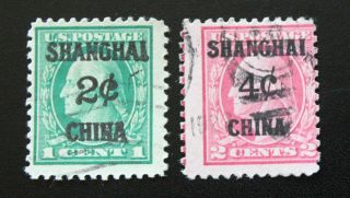 1917 - 19 Us Offices In China Stamp K1&k2 - 2c & 4c Chan 