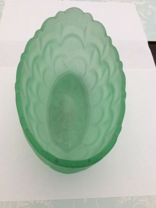Uranium Frosted Glass ‘Bagley’ Boat Bowl 3