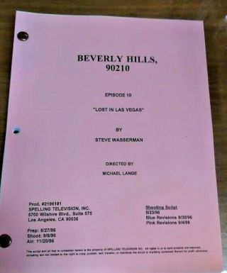 Beverly Hills 90210 Script " Lost In Las Vegas " / Season 7 (pink Revision)