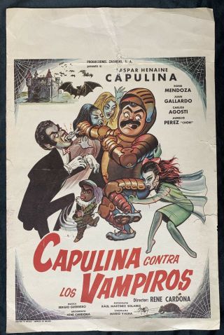Capulina Contra Los Vampiros Mexican Movie Poster 1970