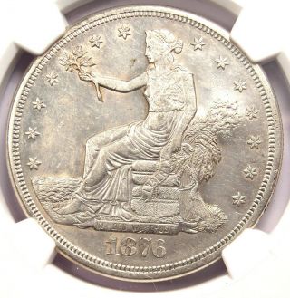 1876 - S Trade Silver Dollar T$1 Coin - Certified Ngc Au Details With Chop Marks