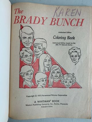 1972 & 1973 Vintage The Brady Bunch Coloring Book Whitman 1035 & 1061 Part 3