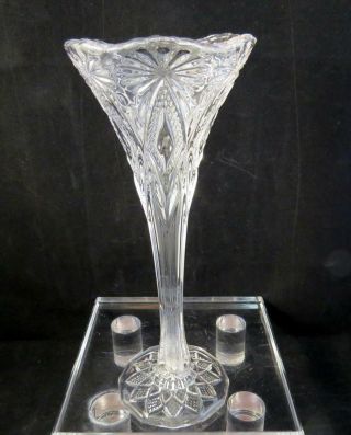 Eapg Us Glass Shoshone Victor Blazing Pinwheel 8 3/4 " Bud Vase 1896