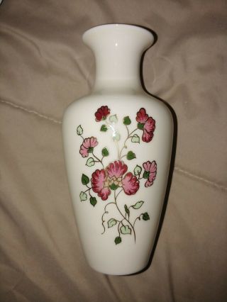 Zsolnay Hungary Porcelain 7 " Vase - Floral & Gold Design - Vintage Hungary