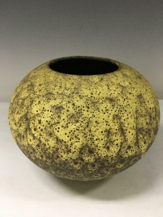 Vintage Mid Century Modern Lava Glaze Vase Art Pottery Pot Western Germany