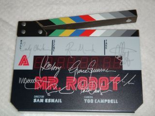 Mr.  Robot Limited Edition Clapper Slate Signed By Final Season Cast Rami Malek