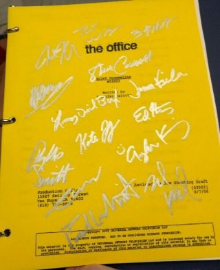 The Office " Grief Counseling " Studio Script Cast Signed X 14 Rare