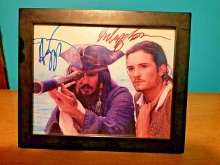 Signed Photo Of Johnny Depp And Orlando Bloom In Pirates Of The Caribbean