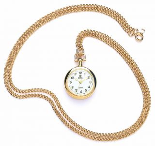 Classical Ladies Round Fob Watch Pendant & 28 " Chain.  Royal London.
