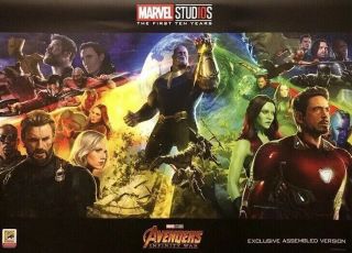 2018 Sdcc Marvel Avengers Infinity War Exclusive Art Poster,  Comic - Con Bonus