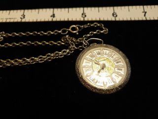 Vintage Lucerne Swiss Necklace Pocket Watch W Chain