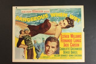 1953 Dangerous When Wet Movie Lobby Card Esther Williams