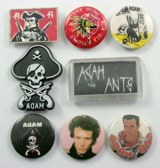Adam And The Ants Badges 8 X Vintage Adam And The Ants Pin Badges Adam Ant