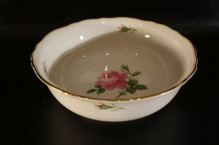 Meissen Pink Rose With Gold Large Serving Bowl Hand Painted.