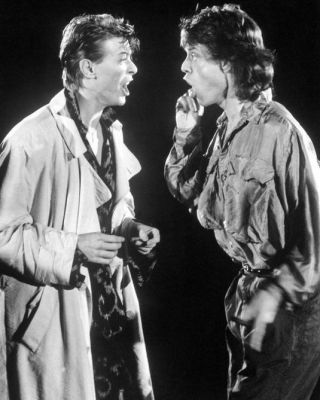 Singers David Bowie & Mick Jagger Glossy 8x10 Photo Rock Print Poster