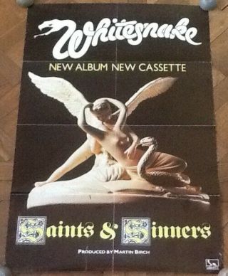 Whitesnake Saints & Sinners Promo Poster Liberty Records 1982