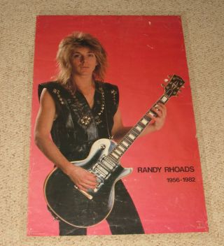 1985 Randy Rhoads Poster Of Ozzy Osbourne Guitarist Rare Heavy Metal Poster