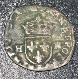 1576 France Henri Iii Silver Douzain Rare Medieval French Coin