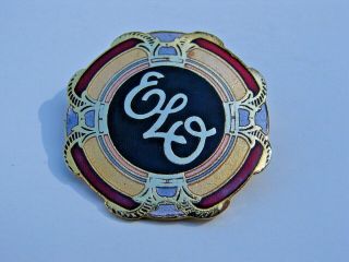 Elo Electric Light Orchestra Vintage Rare Promo Enamel Logo Pin Back Badge