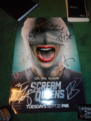 Scream Queens - 2016 Sdcc 11 " X 17 " Poster Signed By Cast - Emma Roberts