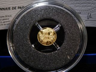 W34 France 2017 Monnaie de Paris GOLD €5 Romantic/Modern Times Proof w/ BOX &COA 3