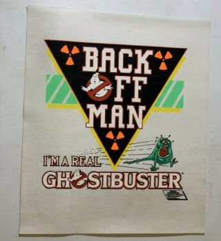 Real Ghostbusters Promo Felt Poster Test Print Shirt 1985 Back Off Man 1 Of 1