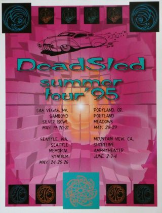 Grateful Dead Sled Poster Summer Tour 1995 Vg