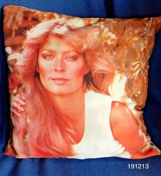Vintage 1976 Farrah Fawcett 12 " X 12 " Photo Poster Throw Pillow Pro Arts