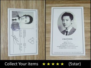 Exo 1st Album Xoxo Wolf Studant Id Chanyeol Official Photo Card (kor.  Ver)