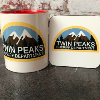 Twin Peaks Sheriffs Department Agent Cooper David Lynch Coffee Mug & Coaster Set