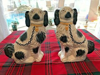 Vintage Staffordshire Spaniel Dogs,  Pre - 1940s,  Figurines,