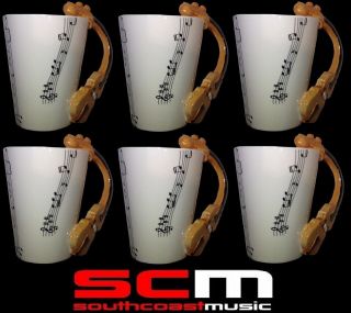 6 Set Of Violin Viola With Musical Notes Coffee Mug Cup Gift Drinkware