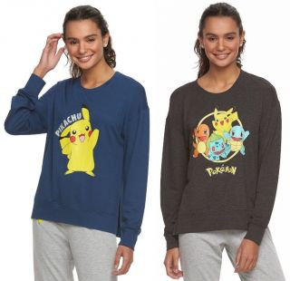 Pokemon Pikachu Nintendo Womens Long Sleeve Shirt - Juniors S M L Xl -,  Tags