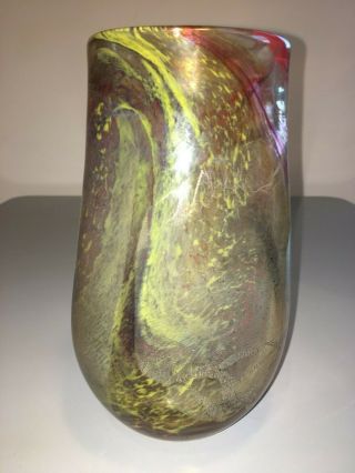 large British Studio Art Glass vase signed Dan Aston 2