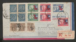 China 1946 Registered Airmail Cover To Czechoslovakia