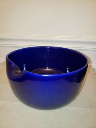 Elsa Peretti For Tiffany Glazed Cobalt Thumbprint Bowl Italy 8.  25 "