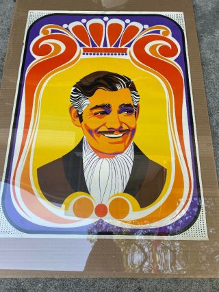 Clark Gable 1968 Psychedelic Mod 1930s Movie Star Poster By Elaine Havelock