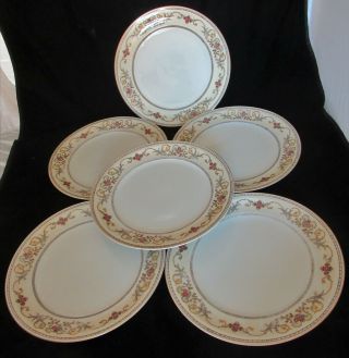 Set of 6 Royal Embassy Wheeling Heirloom Fine China Dinner Plates Occupied Japan 2