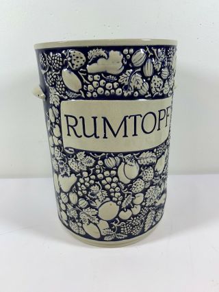 Vintage German Rumtopf Crock Fermenting Jar Rum Fruit Large Blue/gray No Lid