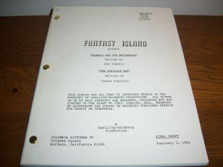 1984 " Fantasy Island " Final Draft Double Script On The Tv Show