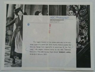 Vintage My Fair Lady Press Photo Audrey Hepburn With Press Release