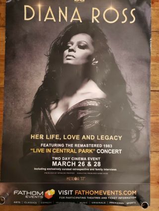 Diana Ross Dbl Side 27x40 Authentic Theater Movie Poster Epic Rare Real Poster